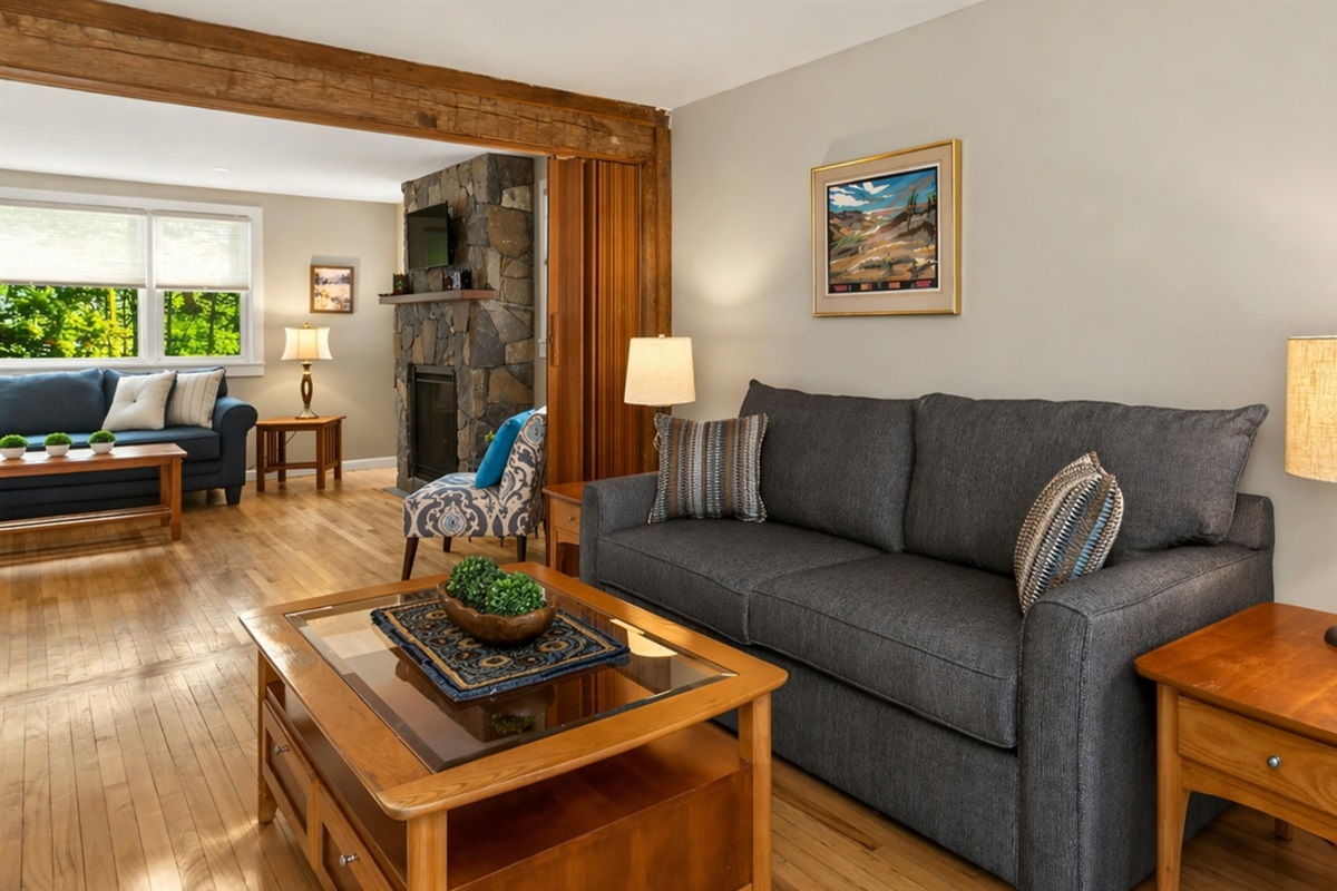 Secondary sitting area with Queen fold out sofa