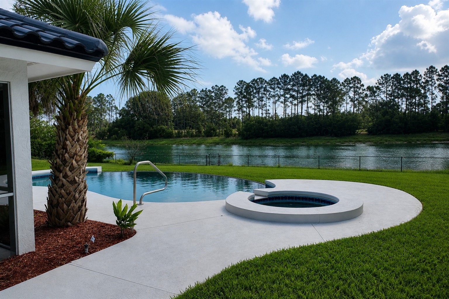 Spa, pool and lakeview