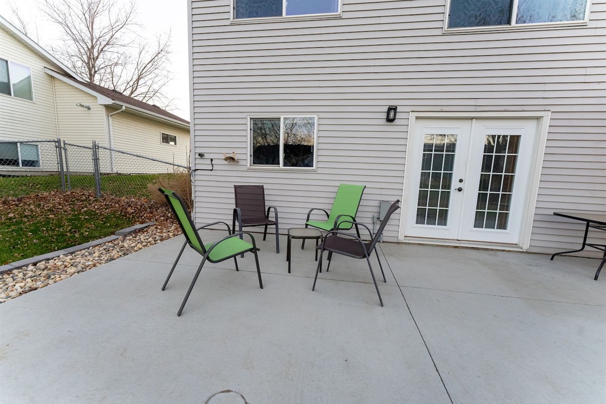 Fenced backyard with walkout patio!