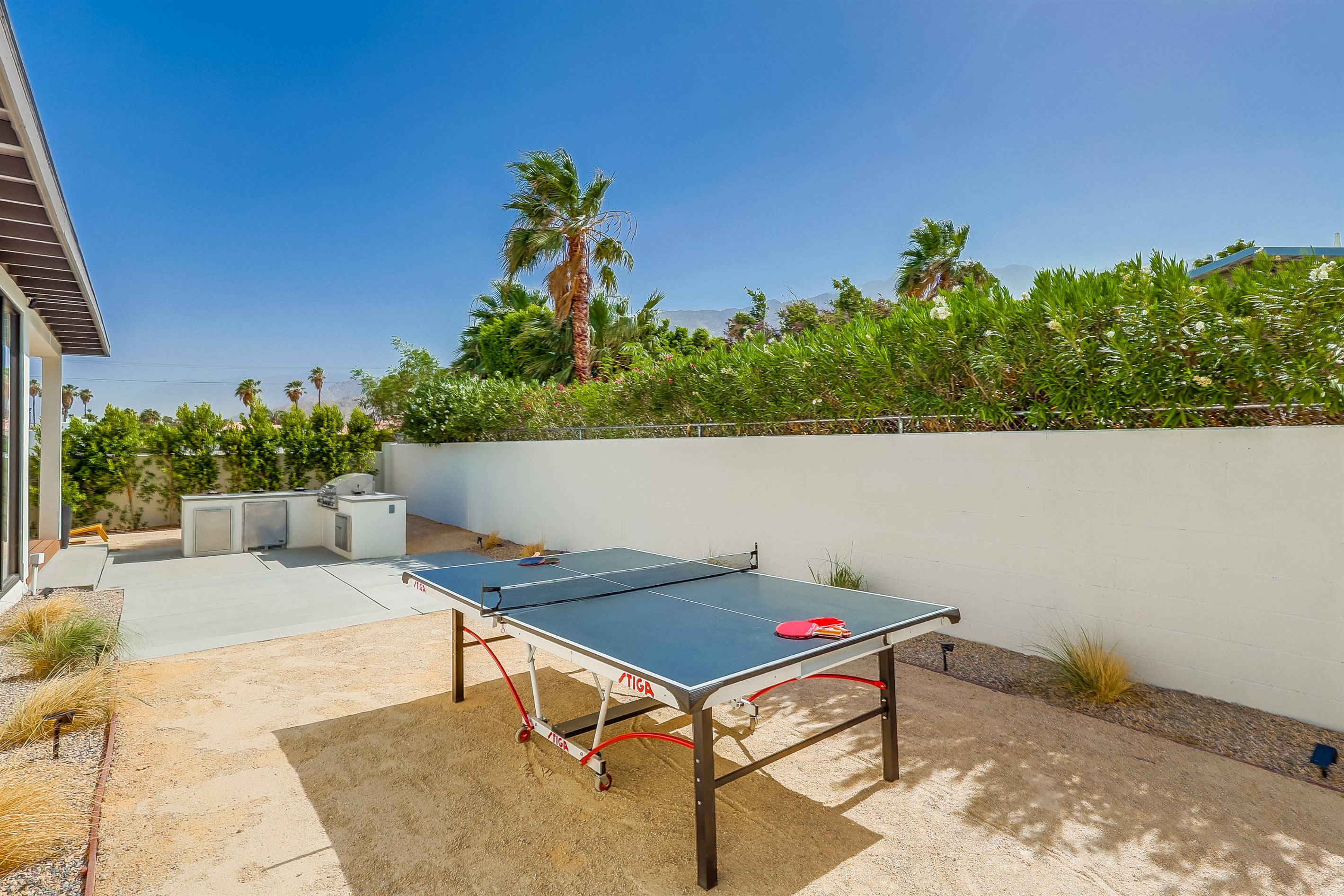 Outdoor activities include ping pong