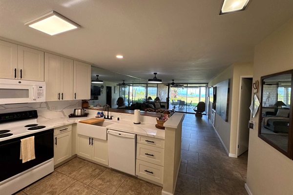 Cook and enjoy the beautiful open view from the newly remodeled kitchen.