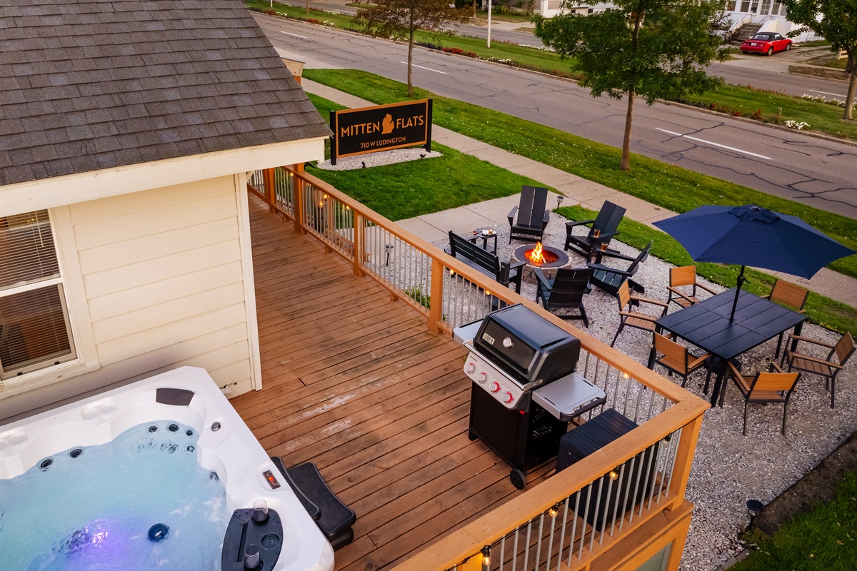 Hot tub and grill