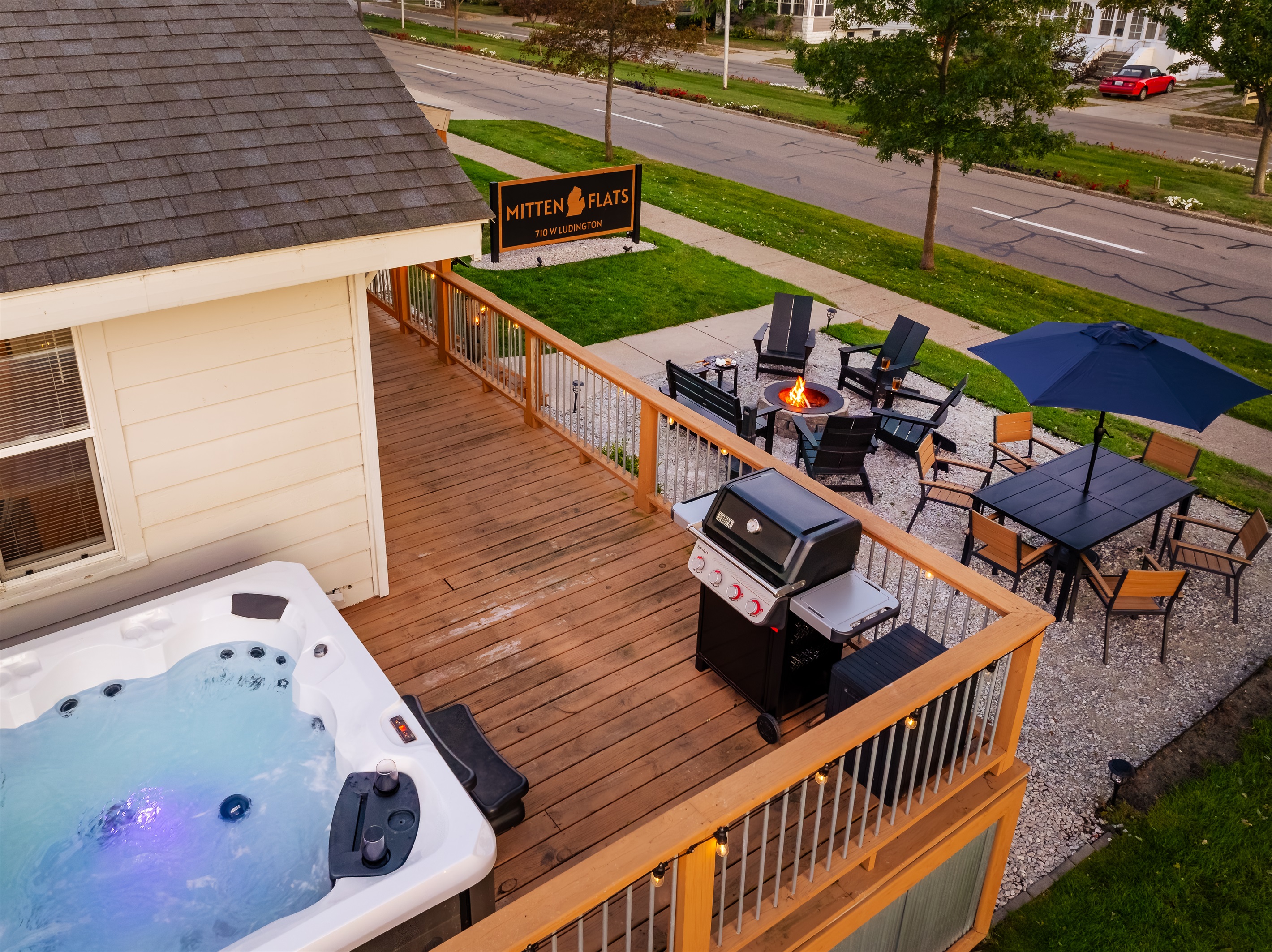 Hot tub and grill