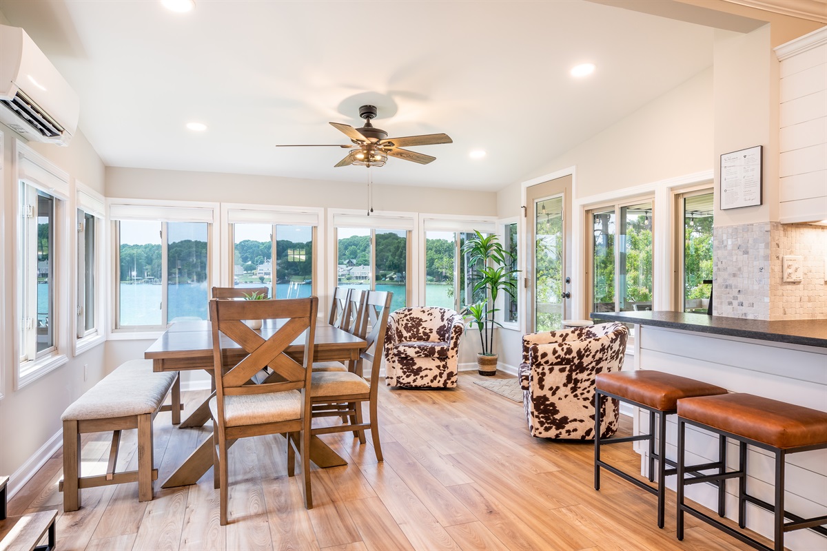 Dining Area with Lake Views