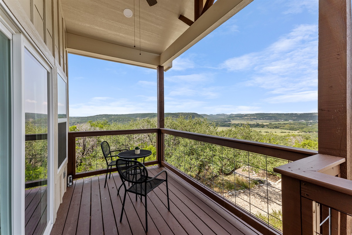 Morning coffee with a Hill Country view