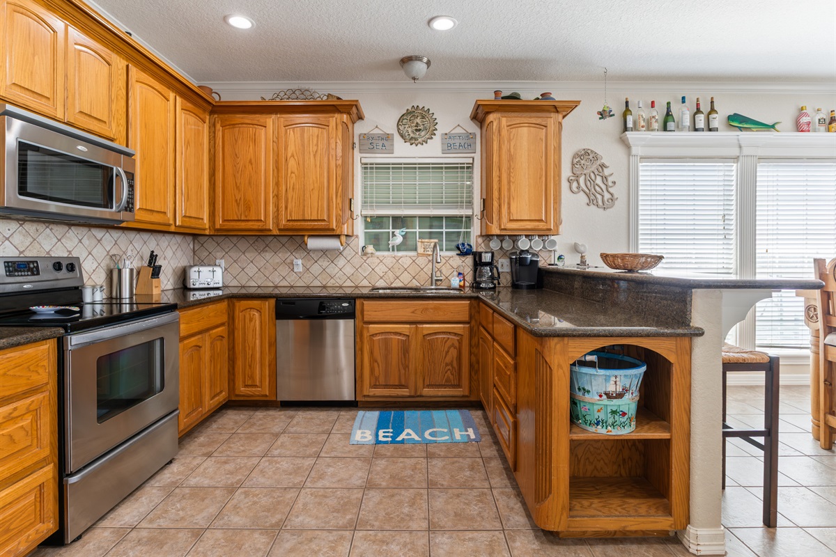 Fully stocked kitchen