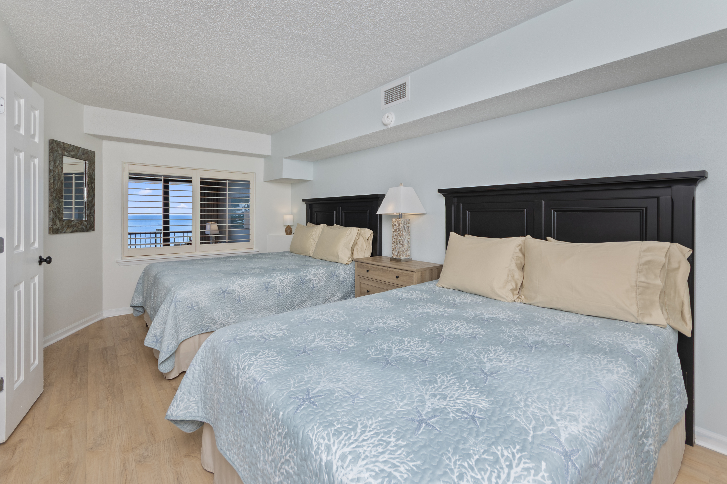 Two new queen beds and a variety of pillows for your best nights sleep. 