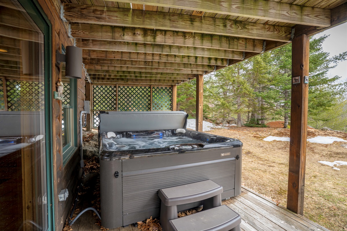 Your own outdoor hot tub, perfect for relaxing under the stars.