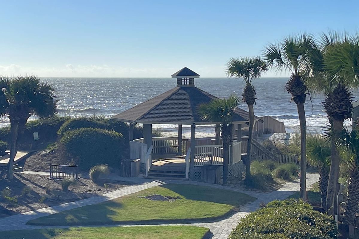 Pour your morning coffee and come out here. Your Gulf view waits every morning &mdash; use it for sunrise, sunset, or the nothing in between.