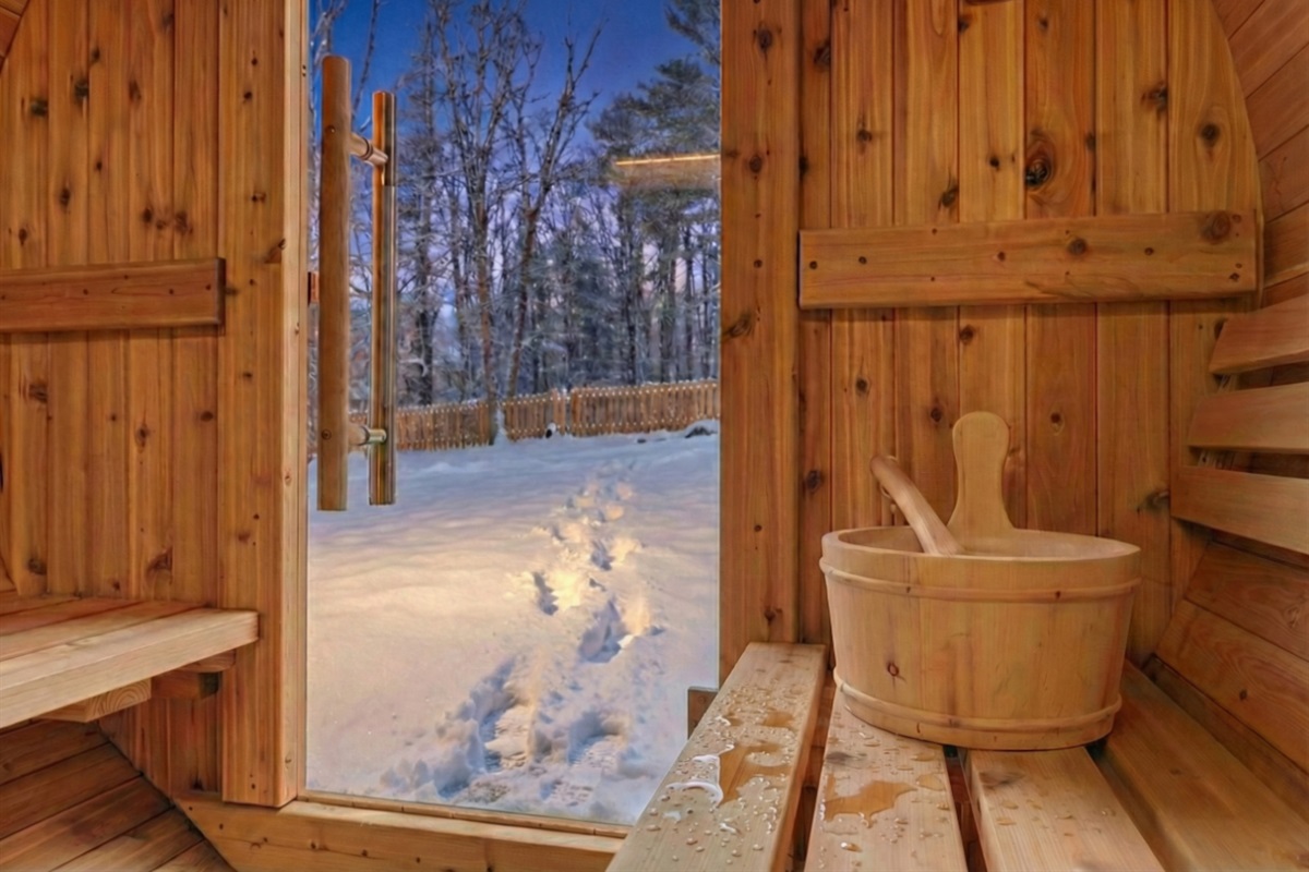 Sweat it out on a cold wintery night in your personal barrel sauna