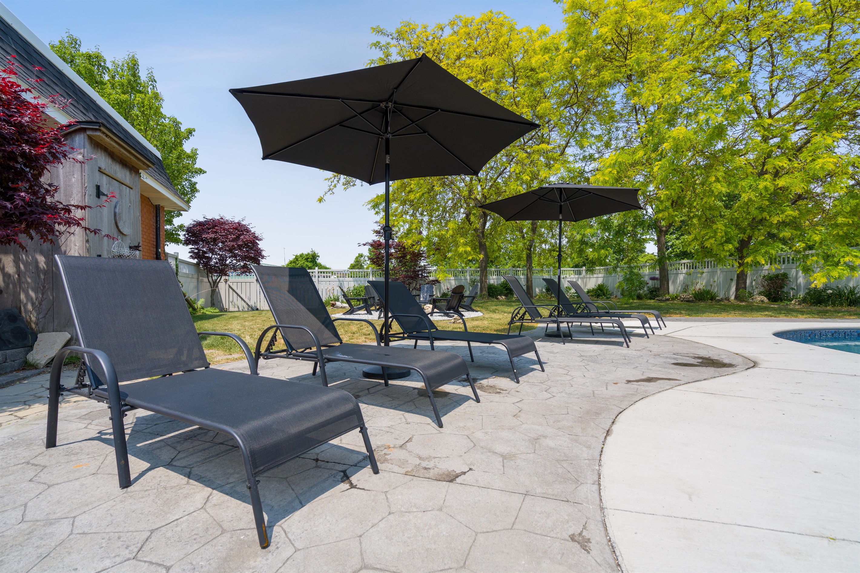 Loungers by the pool