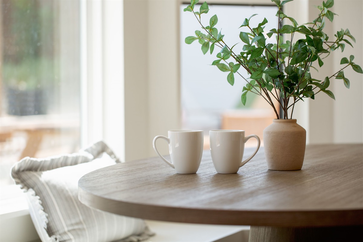 Grab a cup of coffee and drink in the beautiful natural light.