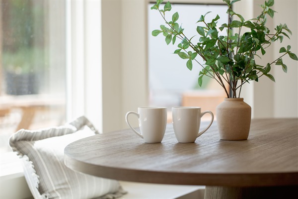 Grab a cup of coffee and drink in the beautiful natural light.