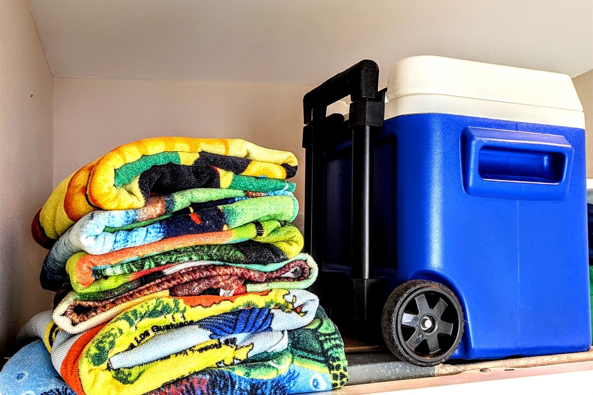 Cooler and towels for your use while enjoying the outdoors