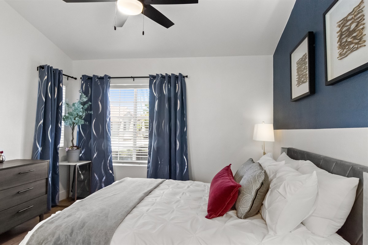 Cozy and comfortable bedroom designed for restful nights