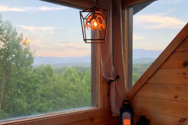 Beautiful views from the master bedroom 2 person jacuzzi tub. 