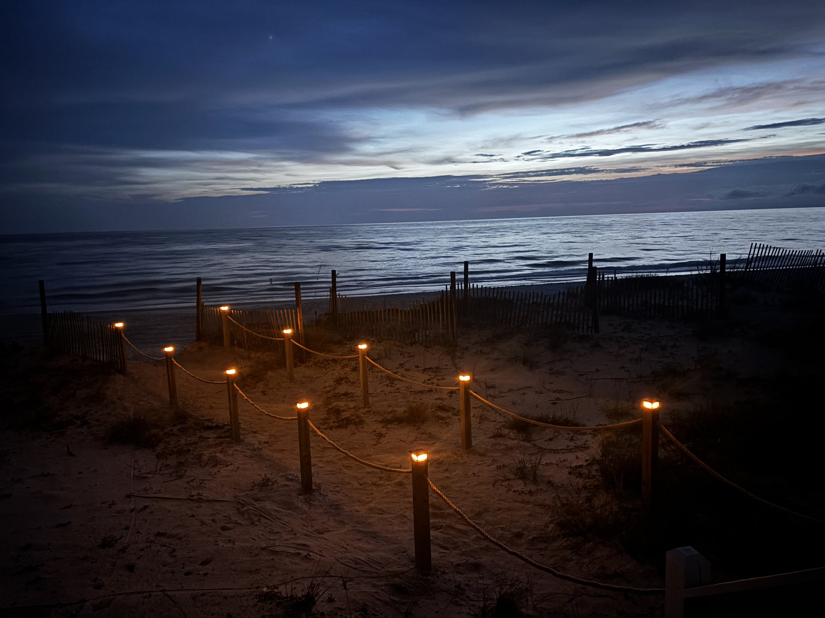 Enjoy a lighted path to the beach.  It's only 22 steps to the beach!
