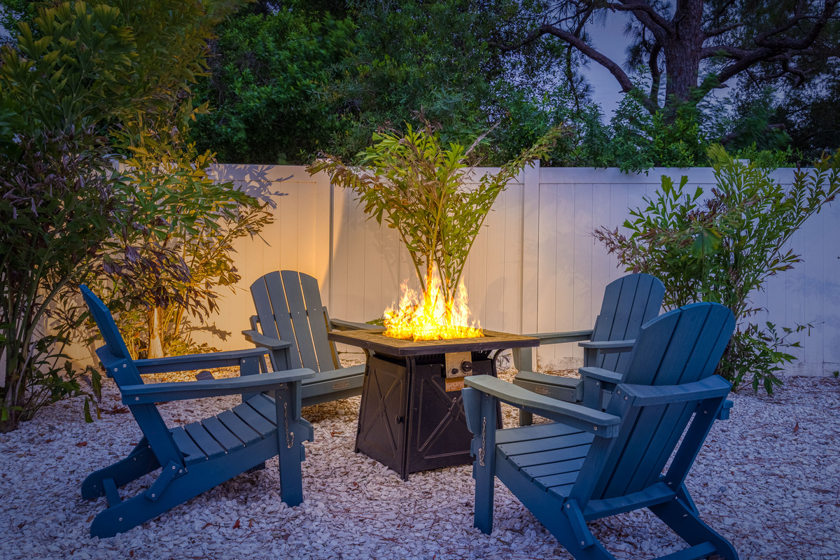 Unwind by the gas fire pit!