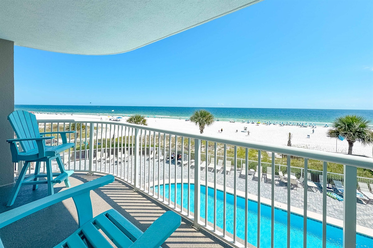 Find peace and tranquility in this sweeping view of sand and sea.  A visual escape to the calming shores.