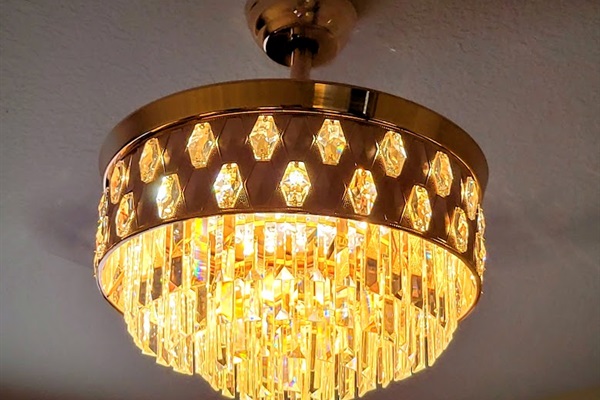 Cool and beautiful.  The Queen's fandelier is elegance in motion