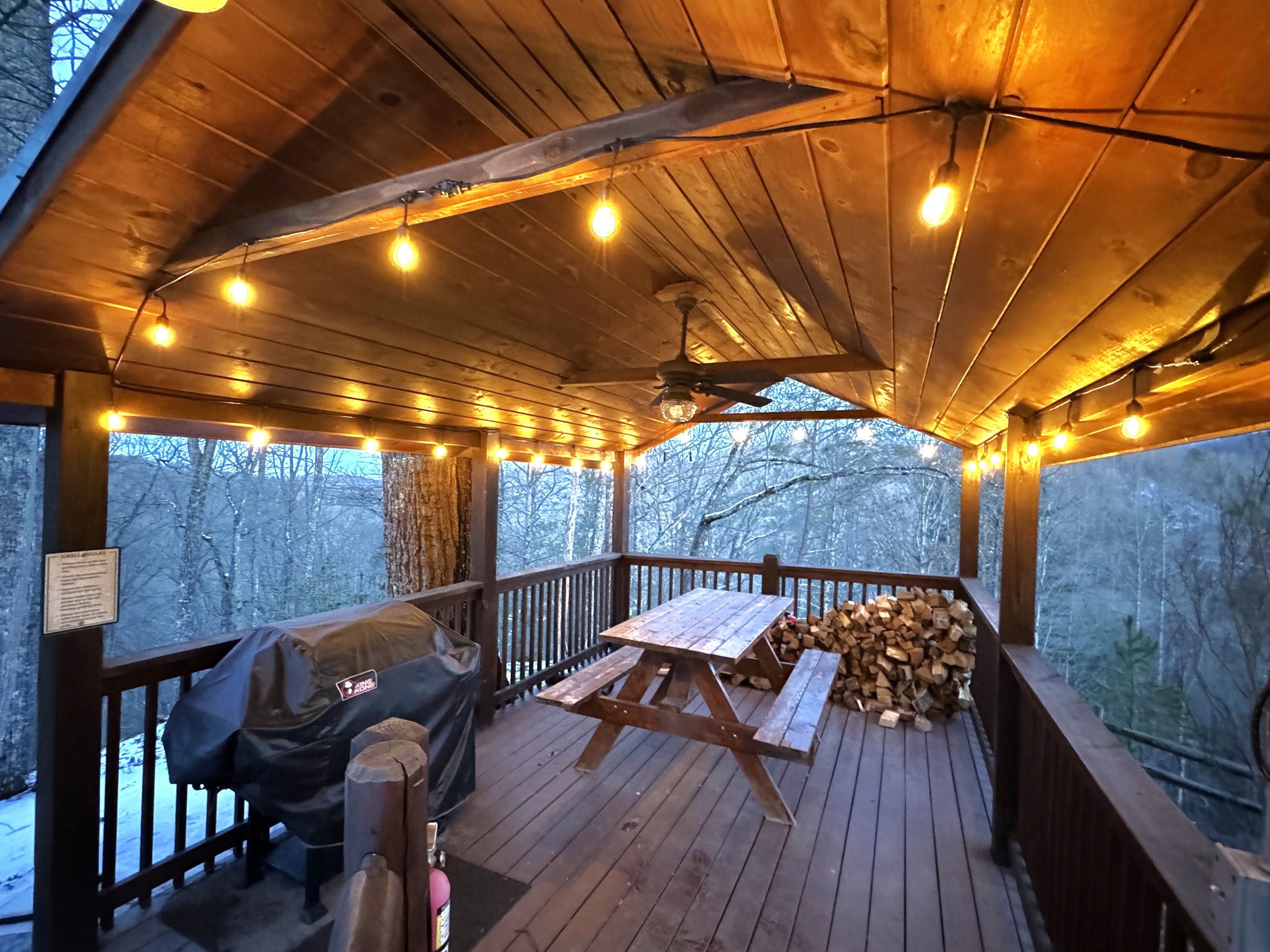 Outdoor covered picnic area to grill