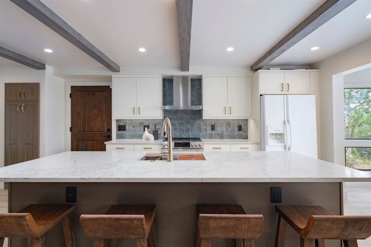 Kitchen Island with Bar Stools
