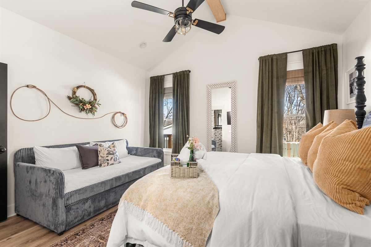 Primary Bedroom: Blackout Window Shades & Curtains.