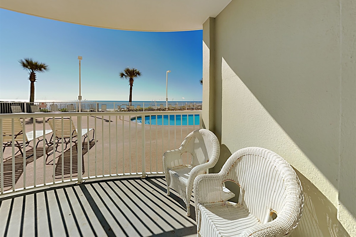 Ground floor beachside balcony