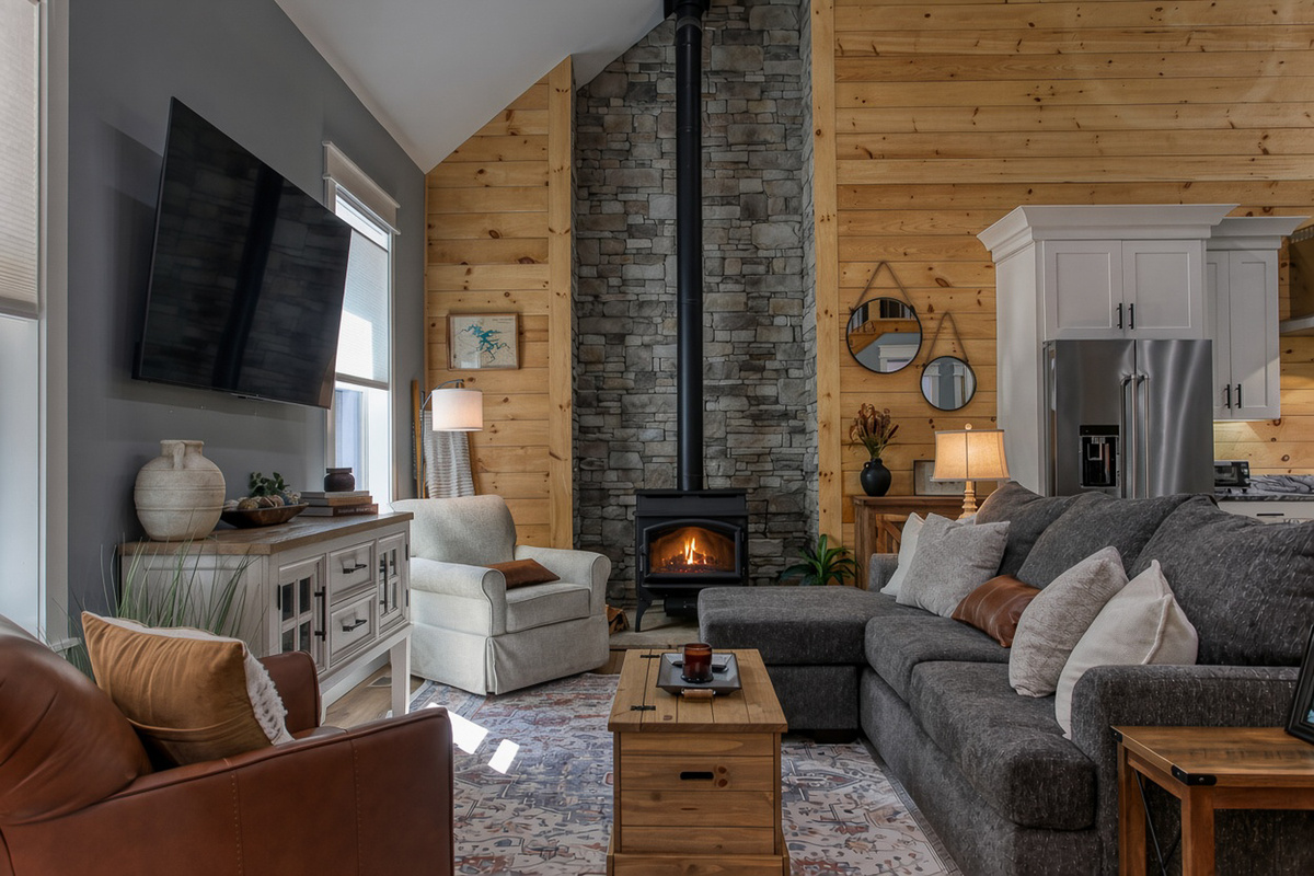 Stretch out on the chaise sofa or claim a favorite chair at Robbin’s Nest on Snowbird Creek after a day exploring the mountains.
