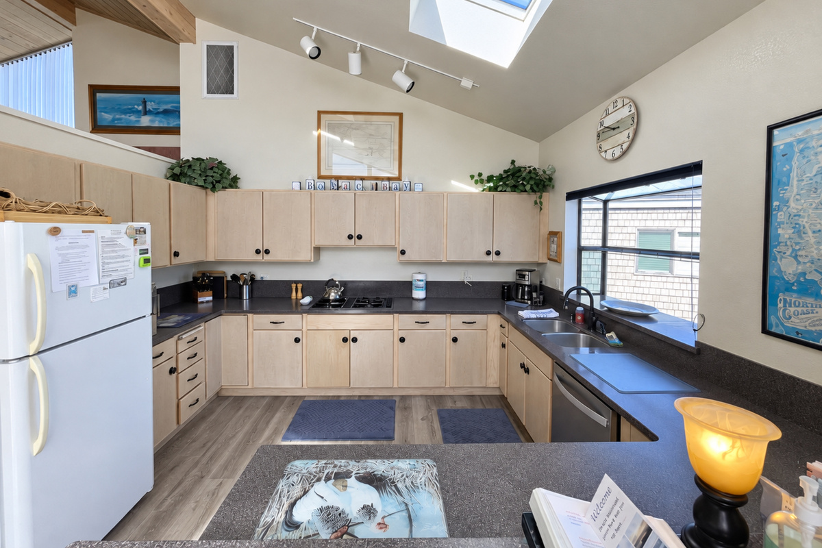 Kitchen large with lots of natural lighting