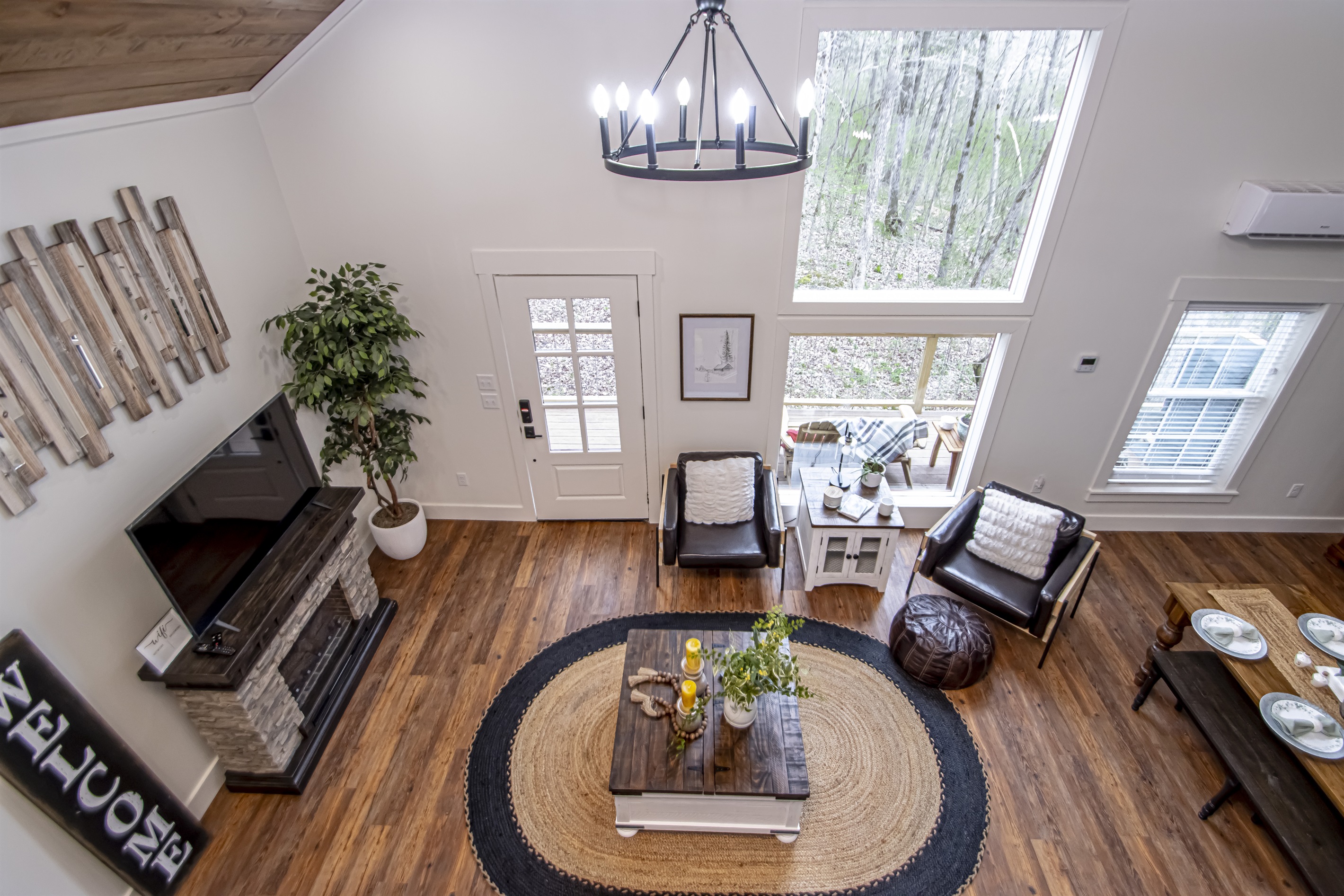 Living Room looking from top of steps