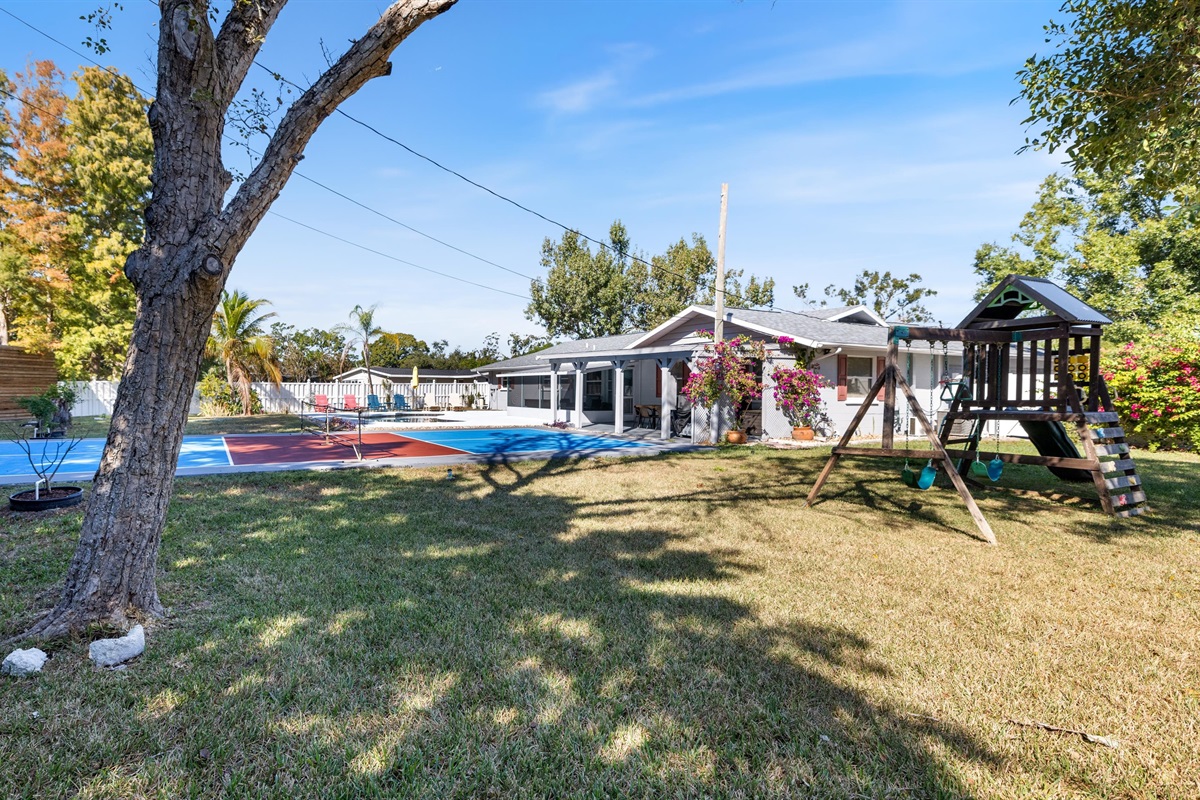 Vast and private backyard