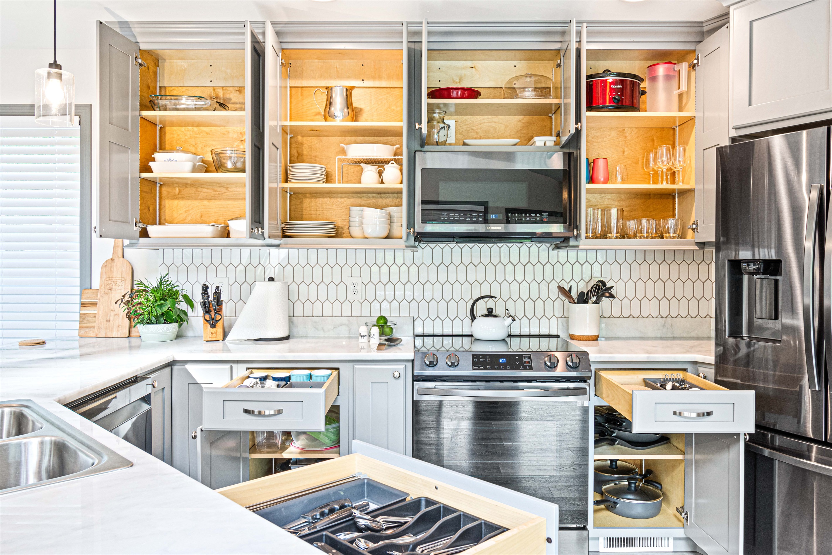 Prepare for culinary excellence in your fully loaded kitchen, where we've even included spices, foil, and parchment paper for your convenience.