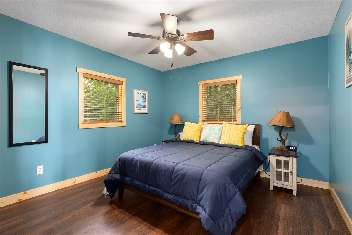 Our queen bedroom on the upper level.