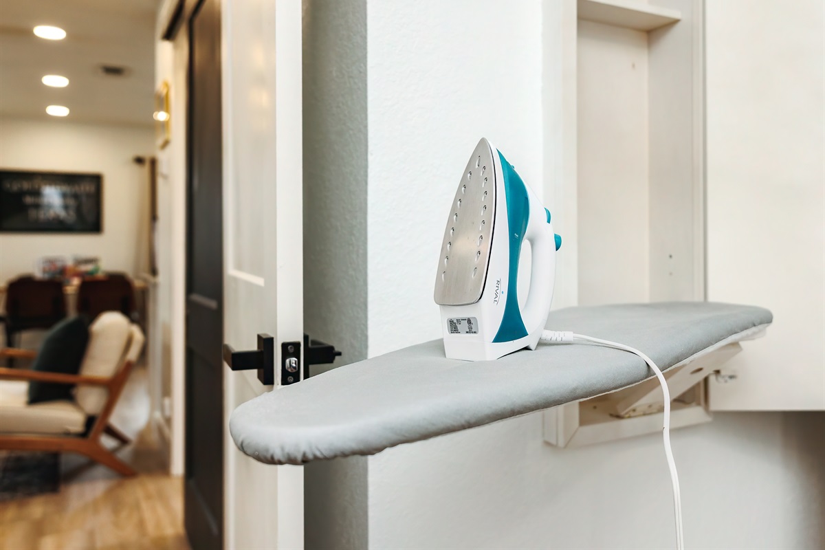 Iron and ironing board ready for your use