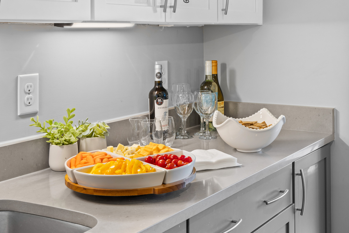 Start your Thanksgiving gathering with a festive appetizer spread, wine, and plenty of space to toast, snack, and connect before dinner.