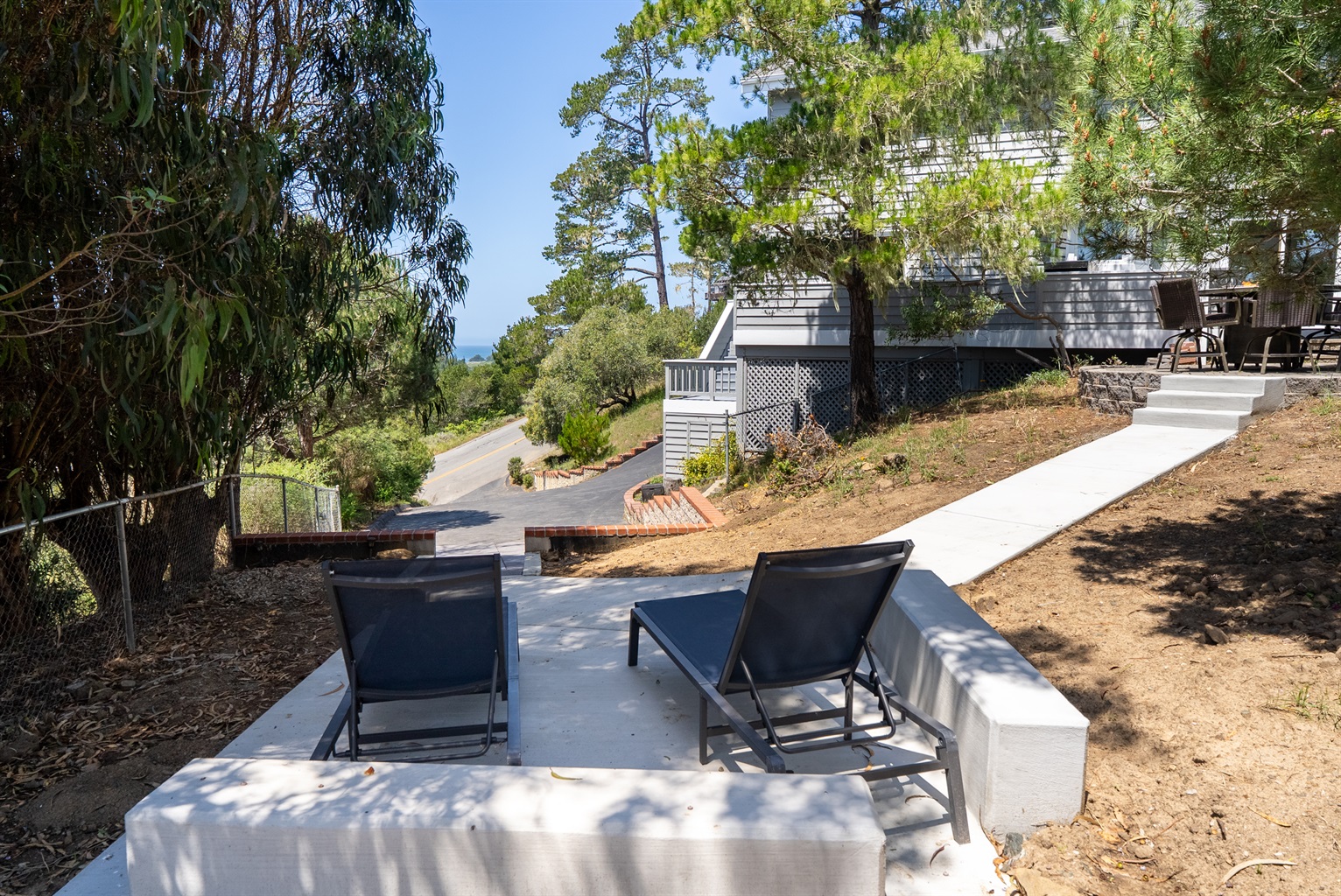 Peaceful outdoor nook in a split-level home, close to downtown.