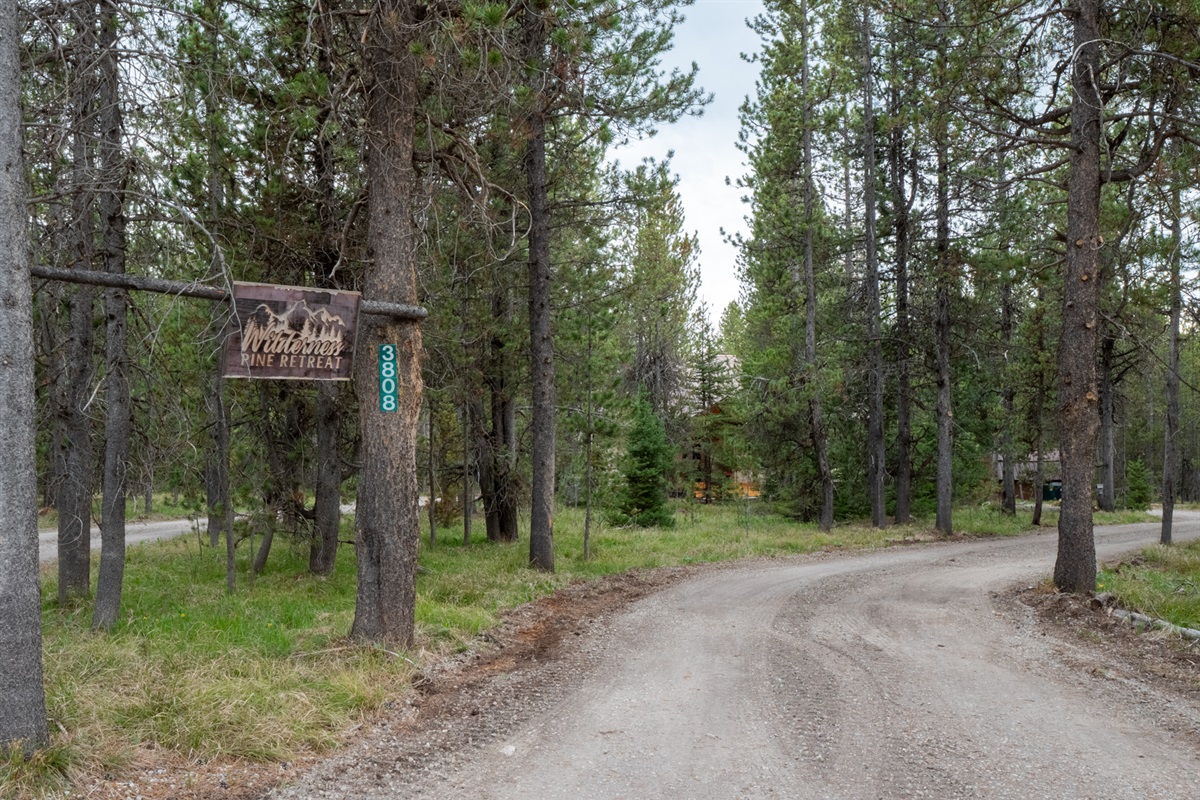 Entrance to Wilderness Pines Retreat