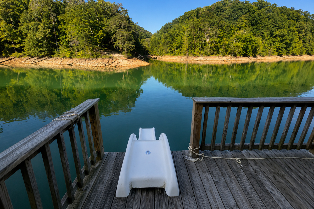 slide on dock deck