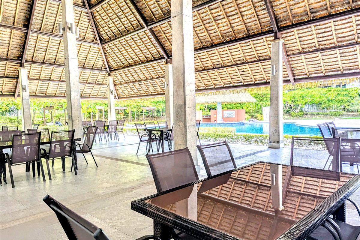 Community area tables and chairs to hang out with friends or family