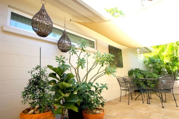 Covered Dining in Gated Courtyard