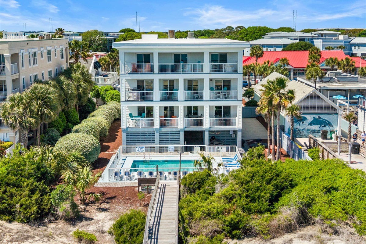 Aerial of Oceanview  | Morning Sunrise | 302 Oceanview | 1116 Ocean Blvd, Isle of Palms, SC | IOP Escapes