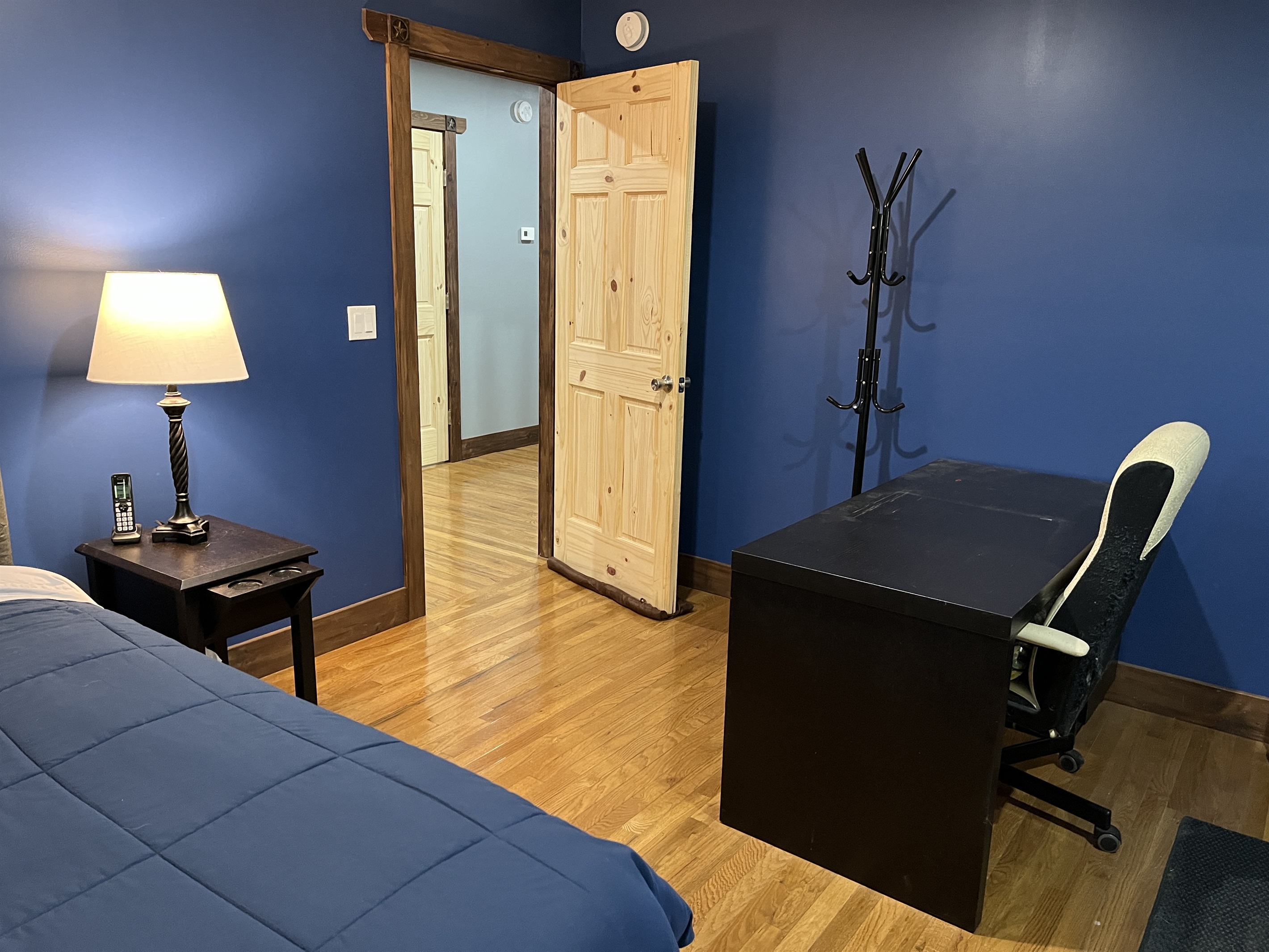 North bedroom with King and desk space