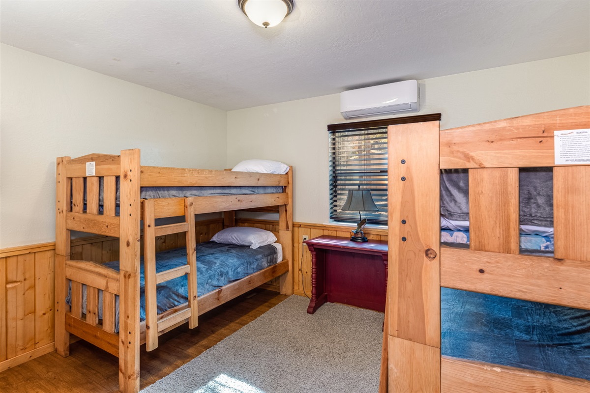 1st floor- bunk room with mini split for heating and cooling
