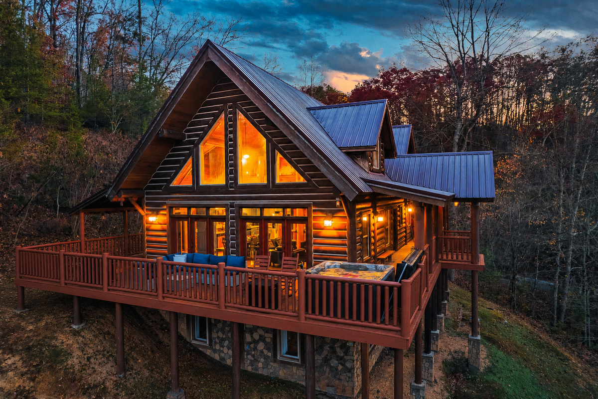 Secluded cabin with cathedral ceilings and gorgeous mountain views.
