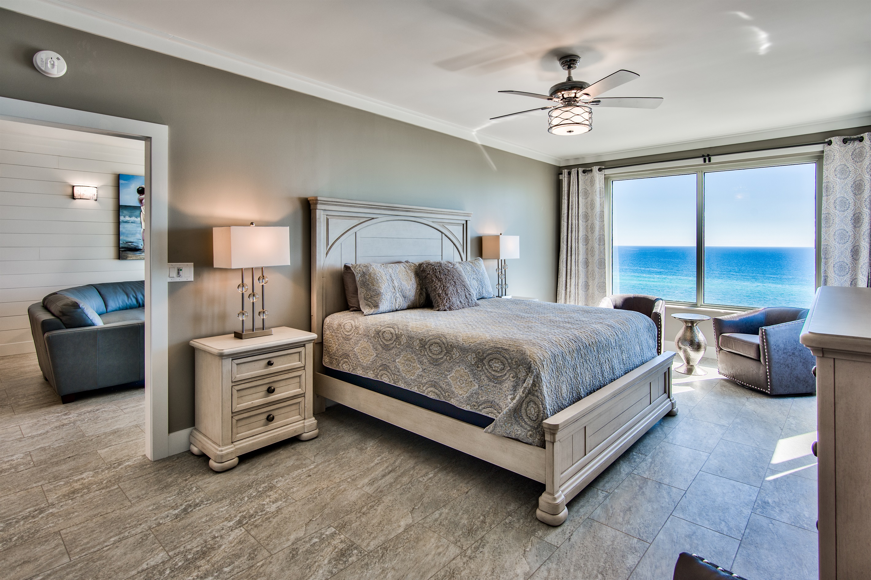 Master King Bedroom with a Gulf View and sitting area