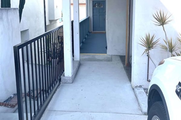 Private entry (with only one stair) with self check-in key pad