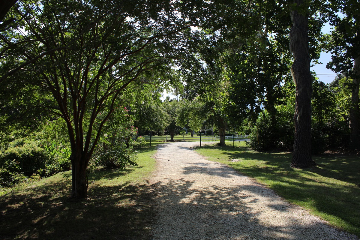 Shaded by mature trees, the peaceful gravel drive sets the tone for your tranquil arrival at this hidden waterfront retreat.