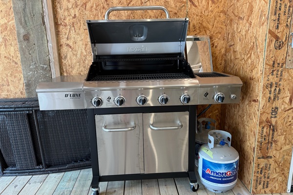 Gas grill will be situated poolside and ready for you to fire up some dinner