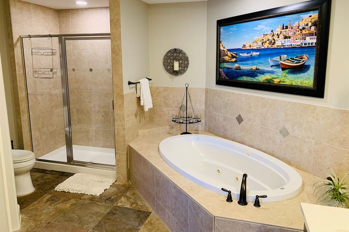 Jacuzzi Tub & Walk-in Shower in Master Bath